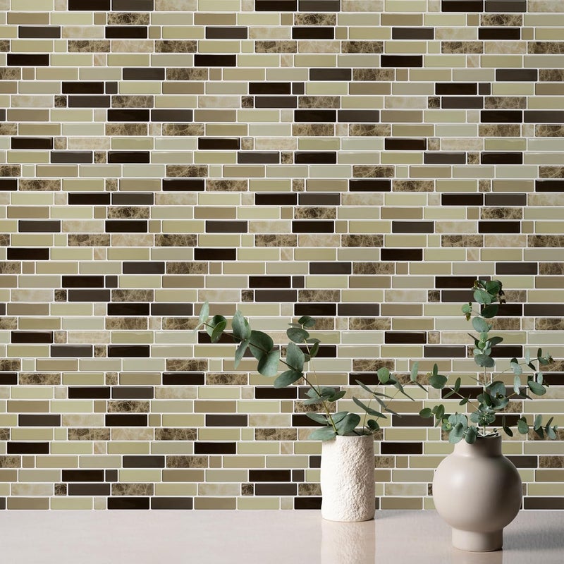 Vamos Tile Upgraded, 10-Sheet Peel and Stick Backsplash Tile,11.8"x10.8" Premium Stick On Kitchen Backsplash Peel and Stick Tile(Marble Brown) - Image 4